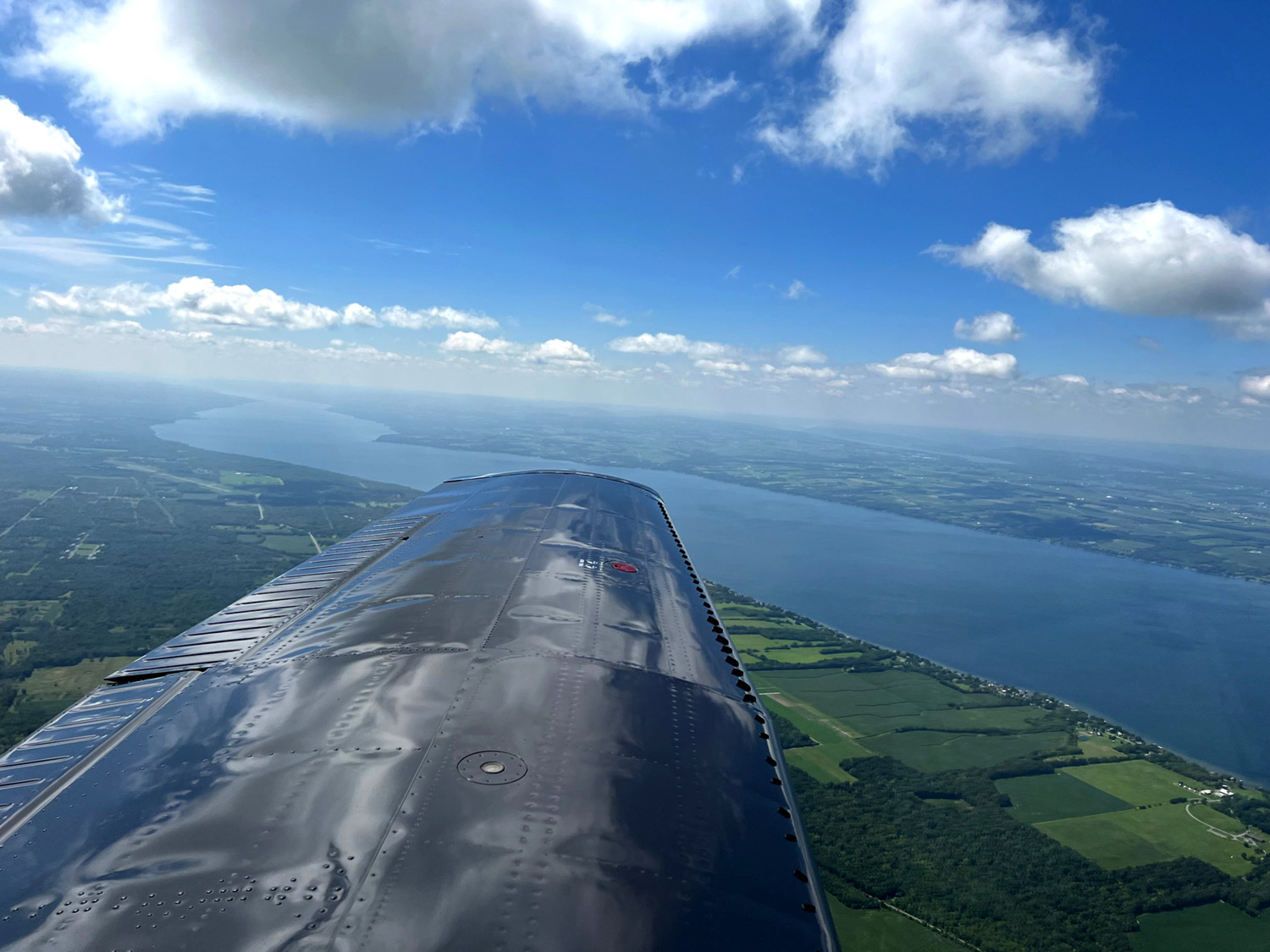 Looking out over the wing